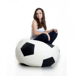 Крісло М'яч Coolki 100 см Чорний з білим (Оксфорд 600D PU) - Інтернет-магазин спільних покупок ToGether