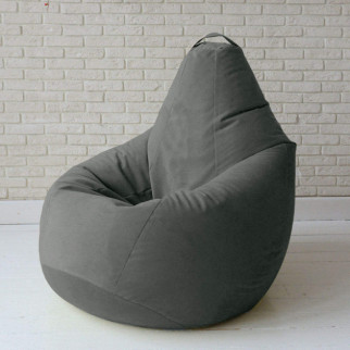Безкаркасне крісло мішок груша з внутрішнім чохлом Coolki Велюр Сірий XL105x85 - Інтернет-магазин спільних покупок ToGether