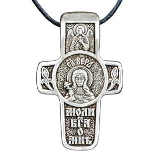 Хрест натільний срібний Silvering Віра Свята Мучениця Віра Римська 3х1,8х0,2 см (19568) - Інтернет-магазин спільних покупок ToGether