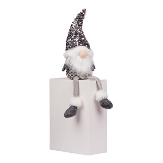 Новорічна м'яка іграшка Novogod'ko «Гном» срібна паєтка 45 см 973732 Сріблястий - Інтернет-магазин спільних покупок ToGether