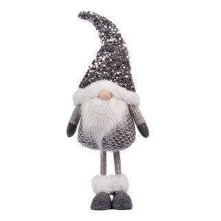Новорічна м'яка іграшка Novogod'ko «Гном» срібна паєтка 52 см 973730 Сріблястий - Інтернет-магазин спільних покупок ToGether