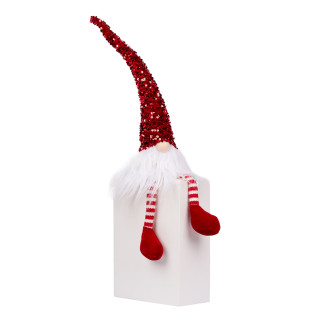 Новорічна м'яка іграшка Novogod'ko «Гном» червона паєтка 56 см LED тіло 973733 Червоний - Інтернет-магазин спільних покупок ToGether