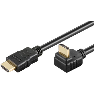 Кабель монітора-сигнальний Goobay HDMI M/M  0.5m HS+HEC+ARC 90°вниз 4K@30Hz Gold чорний (75.04.4907) - Інтернет-магазин спільних покупок ToGether