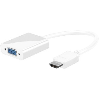 Перехідник моніторний Goobay HDMI->VGA HD15 (VGA-екран) Pas 1080p 0.20m +3.5mm Audio білий (75.05.1758) - Інтернет-магазин спільних покупок ToGether