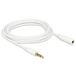 Кабель аудіо-подовжувач Delock Jack 3.5mm 4pin M/F  3.0m AWG24 AUX Gold білий (70.08.4483) - Інтернет-магазин спільних покупок ToGether