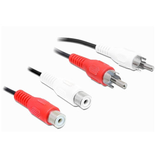 Кабель аудіо-подовжувач Delock RCA 2x2 M/F  5.0m AWG28 Red/White чорний (70.08.4005) - Інтернет-магазин спільних покупок ToGether