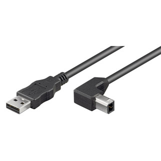 Кабель принтера Goobay USB2.0 A-B M/M  2.0m AWG28 90°вниз 2xShielded Cu чорний (75.05.0856) - Інтернет-магазин спільних покупок ToGether