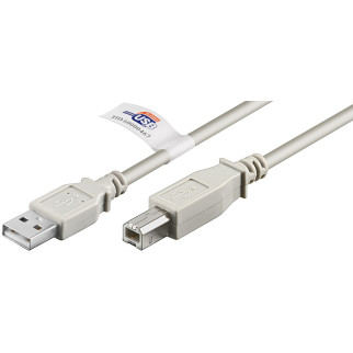 Кабель принтера Goobay USB2.0 A-B M/M 2.0m AWG24+28 2xShielded Cu Certif Сірий (75.03.3317) - Інтернет-магазин спільних покупок ToGether