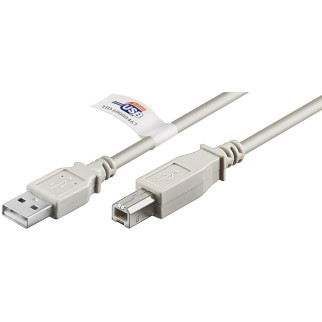 Кабель принтера Goobay USB2.0 A-B M/M  2.0m AWG24+28 2xShielded Cu Certif. сірий (75.05.0831) - Інтернет-магазин спільних покупок ToGether