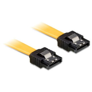 Кабель накопичувача Delock SATA 7p M/M  0.1m прямий 3Gbps AWG26 Latch жовтий (70.08.2464) - Інтернет-магазин спільних покупок ToGether