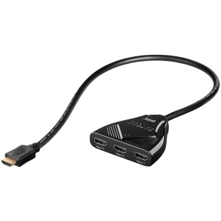 Перехідник моніторний Goobay HDMI 3x1 (Switch) Selector 1080p Pas автомат 0.6m чорний (75.06.0819) - Інтернет-магазин спільних покупок ToGether