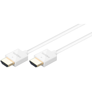 Кабель монітора-сигнальний Goobay HDMI M/M  1.5m HS+HEC+ARC 4K@30Hz D=4.0mm Slim білий (75.05.5105) - Інтернет-магазин спільних покупок ToGether