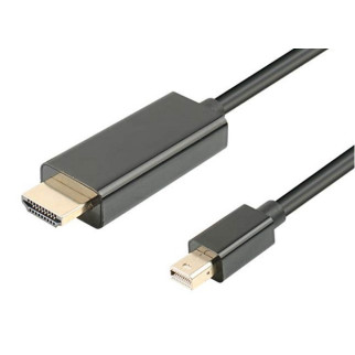Кабель монітора-адаптер Lucom DisplayPort mini-HDMI M/M (HDMIекран)  2.0m v1.1 1080p D=5.0mm Gold чорний (25.02.5009) - Інтернет-магазин спільних покупок ToGether