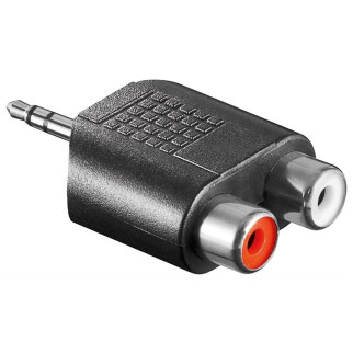 Перехідник аудіо Lucom Jack 3.5mm 3pin-RCAx2 M/F адаптер Stereo Left/Right Y-form чорний (25.02.5013) - Інтернет-магазин спільних покупок ToGether