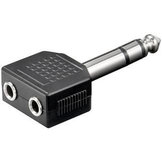 Перехідник аудіо Lucom Jack 3.5mm 3pin-6.3mm F/M 2x1 адаптер Stereo Y-Form чорний (25.02.5061) - Інтернет-магазин спільних покупок ToGether