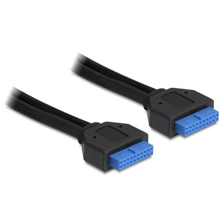 Планка корпусна Delock USB3.0 Pinheader F/F 19pin 0.45m AWG28+30 чорний (70.08.3124) - Інтернет-магазин спільних покупок ToGether