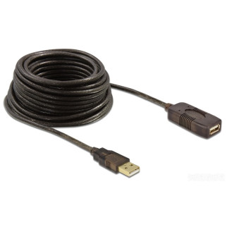 Подовжувач пристроїв активн Delock USB2.0 A M/F (Active)  5.0m AWG22+28 (каскад до 25m) чорний (70.08.2308) - Інтернет-магазин спільних покупок ToGether