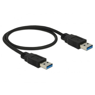 Кабель пристроїв Delock USB3.0 A M/M  0.5m AWG24+28 D=5.5mm Gold Cu чорний (70.08.5059) - Інтернет-магазин спільних покупок ToGether