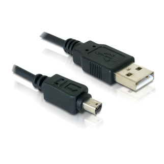 Кабель пристроїв Delock USB2.0 A-mini 8p M/M 1.5m Olympus D=3.5mm Ferrite чорний (70.08.2265) - Інтернет-магазин спільних покупок ToGether