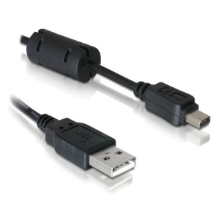 Кабель пристроїв Delock USB2.0 A-mini12p M/M 1.0m Olympus D=3.8mm Ferrite чорний (70.08.2417) - Інтернет-магазин спільних покупок ToGether