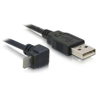 Кабель пристроїв Delock USB2.0 A-microA M/M  1.0m 90°вниз D=3.5mm чорний (70.08.2387) - Інтернет-магазин спільних покупок ToGether
