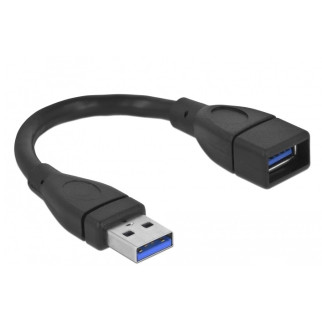 Кабель пристроїв-подовжувач Delock USB3.0 A M/F  0.15m AWG24+28 D=5.5mm чорний (70.08.2776) - Інтернет-магазин спільних покупок ToGether