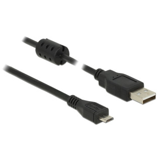 Кабель пристроїв Delock USB2.0 A-microB M/M  3.0m AWG24+28 +Ferrite чорний (70.08.4909) - Інтернет-магазин спільних покупок ToGether