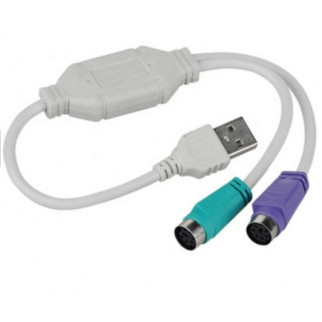 Перехідник клавіатури-мишки Lucom USB2.0 A-PS2 M/F x2 0.15m сірий (62.09.8000) - Інтернет-магазин спільних покупок ToGether