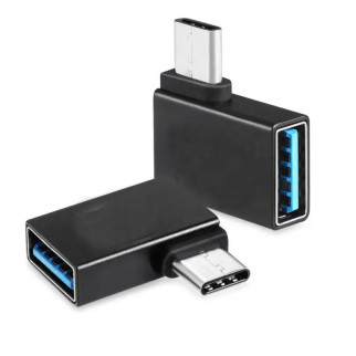 Перехідник обладнання Lucom USB Type-C-3.0A M/F (USB3.0) адаптер OTG 90° вліво чорний (62.09.8012) - Інтернет-магазин спільних покупок ToGether