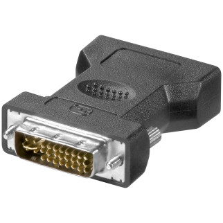 Перехідник моніторний Goobay DVI-VGA HD15 M/F адаптер прямий 24+5 Nickel чорний (75.03.3900) - Інтернет-магазин спільних покупок ToGether