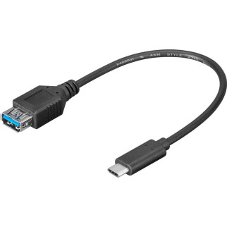 Перехідник обладнання Goobay USB Type-C-3.0A M/F (USB3.0) 0.20m OTG Nickel Cu чорний (75.06.7894) - Інтернет-магазин спільних покупок ToGether