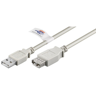 Кабель пристроїв-подовжувач Goobay USB2.0 A M/F  3.0m AWG24+28 2xShielded Cu Certyfic. сірий (75.06.8915) - Інтернет-магазин спільних покупок ToGether