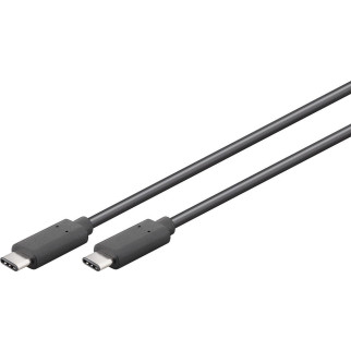 Кабель пристроїв Goobay USB Type-C M/M  1.0m (USB3.0) 2xShielded D=3.8mm Cu чорний (75.04.4773) - Інтернет-магазин спільних покупок ToGether