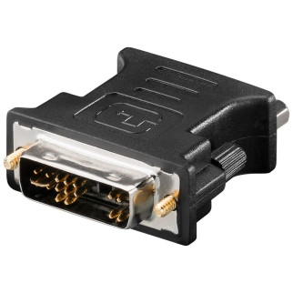 Перехідник моніторний Goobay DVI-VGA HD15 M/F адаптер прямий 12+5 Nickel Gold чорний (75.06.9971) - Інтернет-магазин спільних покупок ToGether