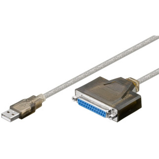 Кабель принтера-адаптер Goobay USB2.0 A-LPT DB25 M/F 1.5m Bidirectional (EPP+ECP) сірий (75.09.5433) - Інтернет-магазин спільних покупок ToGether