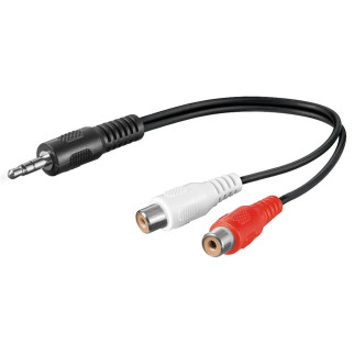 Перехідник аудіо Goobay Jack 3.5mm 3pin-RCAx2 M/F 0.2m Nickel плаский чорний (75.03.3754) - Інтернет-магазин спільних покупок ToGether