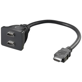 Перехідник моніторний Goobay HDMI 1x2 (Splitter) Pas 0.2m p1080i@60Hz Nickel чорний (75.06.8783) - Інтернет-магазин спільних покупок ToGether
