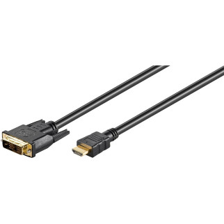 Кабель монітора-адаптер Goobay HDMI-DVI M/M 10.0m 18+1 D=7.0mm Moulded Gold чорний (75.03.3892) - Інтернет-магазин спільних покупок ToGether