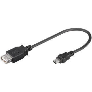 Перехідник обладнання Goobay USB2.0 A-mini 5p F/M 0.2m прямий чорний (75.09.5006) - Інтернет-магазин спільних покупок ToGether