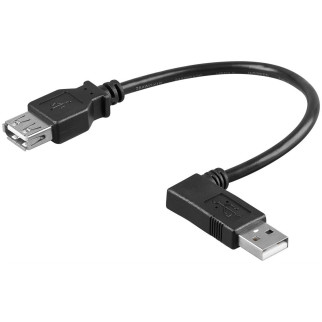 Кабель пристроїв-подовжувач Goobay USB2.0 A M/F  0.5m AWG24+28 90°вліво 2xS D=4.5mm Cu чорний (75.09.5706) - Інтернет-магазин спільних покупок ToGether