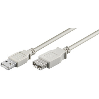 Кабель пристроїв-подовжувач Goobay USB2.0 A M/F  1.8m AWG24+28 2xShielded D=4.5mm Cu сірий (75.05.0960) - Інтернет-магазин спільних покупок ToGether