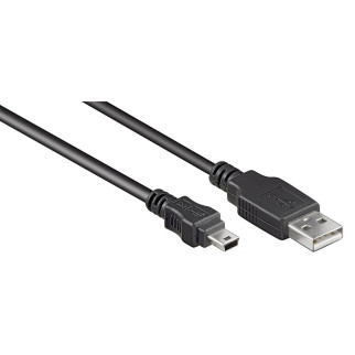 Кабель пристроїв Goobay USB2.0 A-mini 5p M/M  1.8m AWG28 2xShielded D=4.0mm Cu чорний (75.05.0767) - Інтернет-магазин спільних покупок ToGether