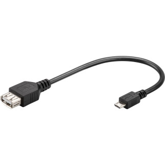 Перехідник обладнання Goobay USB2.0 A-microB F/M 0.2m OTG чорний (75.09.5194) - Інтернет-магазин спільних покупок ToGether