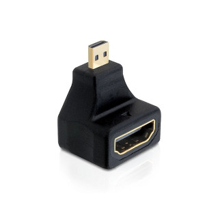 Перехідник моніторний Lucom HDMI-micro F/M (адаптер) 90°вверх Gold чорний (62.09.8046) - Інтернет-магазин спільних покупок ToGether
