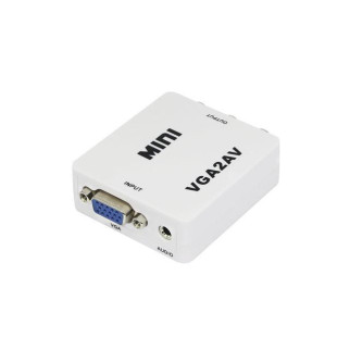 Перехідник моніторний Lucom VGA HD15-RCAx3 M/M (AV) Pas (RCA-екран) аудіо+відео білий (62.09.8081) - Інтернет-магазин спільних покупок ToGether