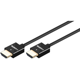 Кабель монітора-сигнальний Goobay HDMI M/M  1.0m HS+HEC+ARC 4K@30Hz D=4.0mm Slim чорний (75.05.5102) - Інтернет-магазин спільних покупок ToGether