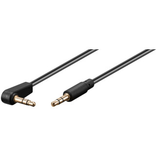 Кабель аудіо-сигнальний Goobay Jack 3.5mm 3pin M/M  1.0m 90° Shield AWG28 D=2.6mm AUX Cu чорний (75.06.7783) - Інтернет-магазин спільних покупок ToGether