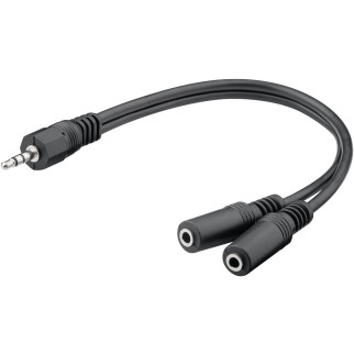 Перехідник аудіо Lucom Jack 3.5mm 3pin 1x2 M/F (Splitter) 0.2m Stereo-Stereo Nickel AUX чорний (62.09.8144) - Інтернет-магазин спільних покупок ToGether