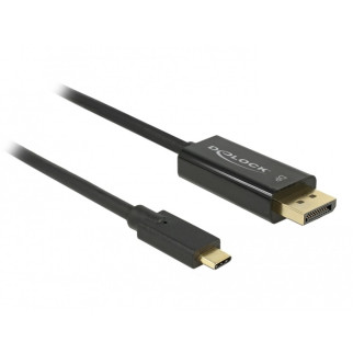 Кабель монітора-сигнальний Delock USB Type-C-DisplayPort M/M  2.0m (DP-alt-Mode) v1.2 4K@60Hz Gold чорний (70.08.5256) - Інтернет-магазин спільних покупок ToGether