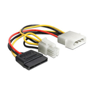 Кабель живлення внутрішній Delock MoleX-SATA 15p M/F +ATX(EPS) 4p/M 0.15m прямий 4p(70.06.0127) - Інтернет-магазин спільних покупок ToGether